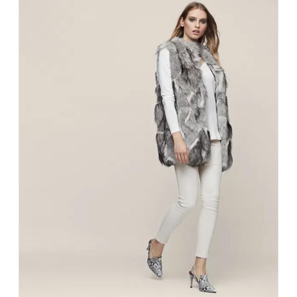Reiss Krista Long-Line Faux-Fur Gilet Vest - Picture 2 of 8